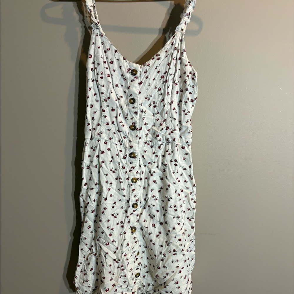 Hollister White Mini Dress with Flower Print